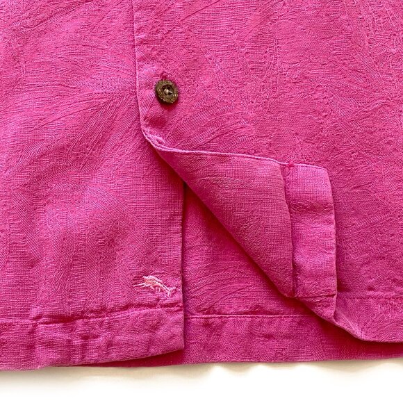 Tommy Bahama Mens Tropic Isles Silk Camp Shirt Size XL Pink Short Sleeve Resort - Picture 8 of 13